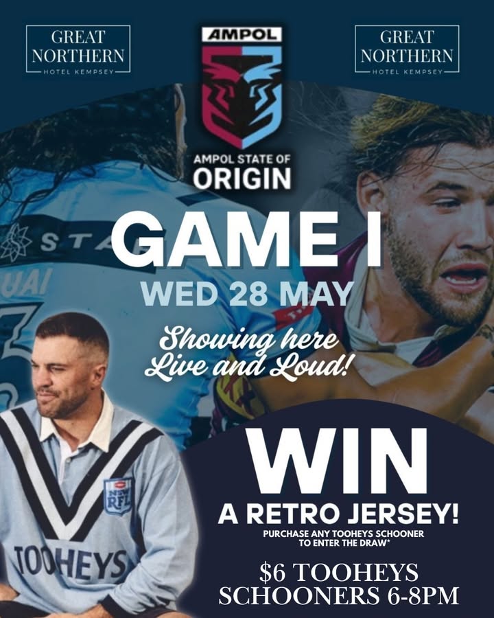 Featured image for “State of Origin Special: $6 Tooheys Schooners & Retro Jersey Giveaway at Great Northern Hotel”