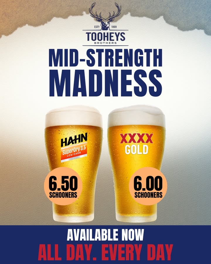 Featured image for “Super 3.5 and XXXX Gold Specials: Enjoy Affordable Midweek Drinks at Great Northern Hotel”