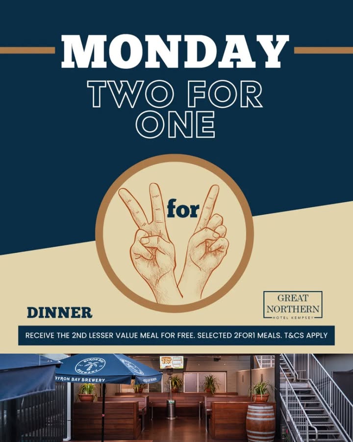 Featured image for “Australia Day Two for One Dinner at Great Northern Hotel”