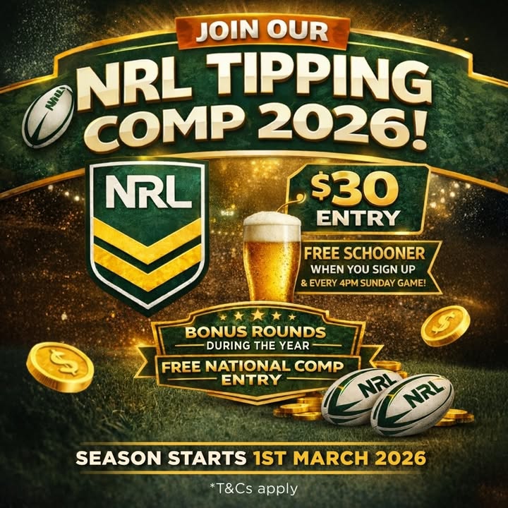 Featured image for “Join the 2026 NRL Tipping Comp at Great Northern Hotel”