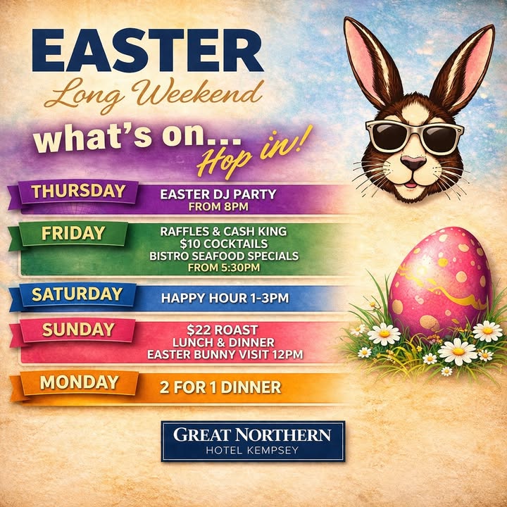 Featured image for “Easter Long Weekend at Great Northern Hotel”