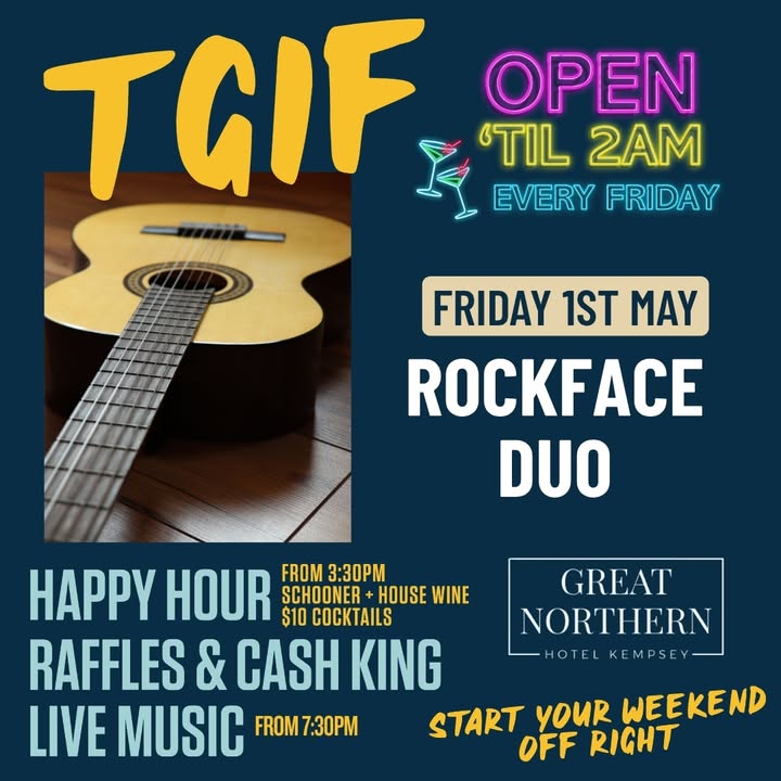Featured image for “Rockface Duo This Friday at Great Northern Hotel”