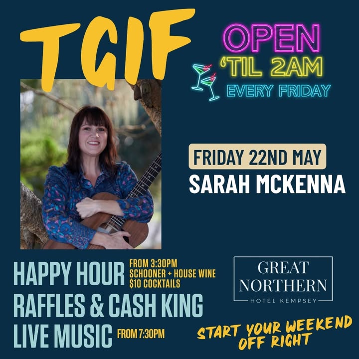 Featured image for “Sarah McKenna Live This Friday at Great Northern Hotel”