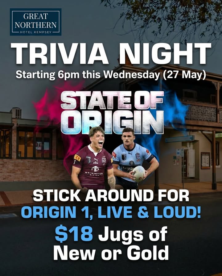 Featured image for “Trivia Night and State of Origin at Great Northern Hotel”