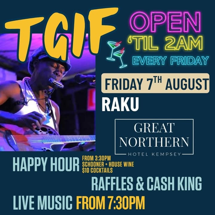 Featured image for “Live Music with Raku & $900 Cash King Draw This Friday”