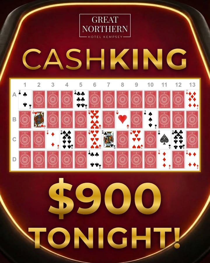 Featured image for “$900 CashKing Up for Grabs Tonight at Great Northern Hotel”
