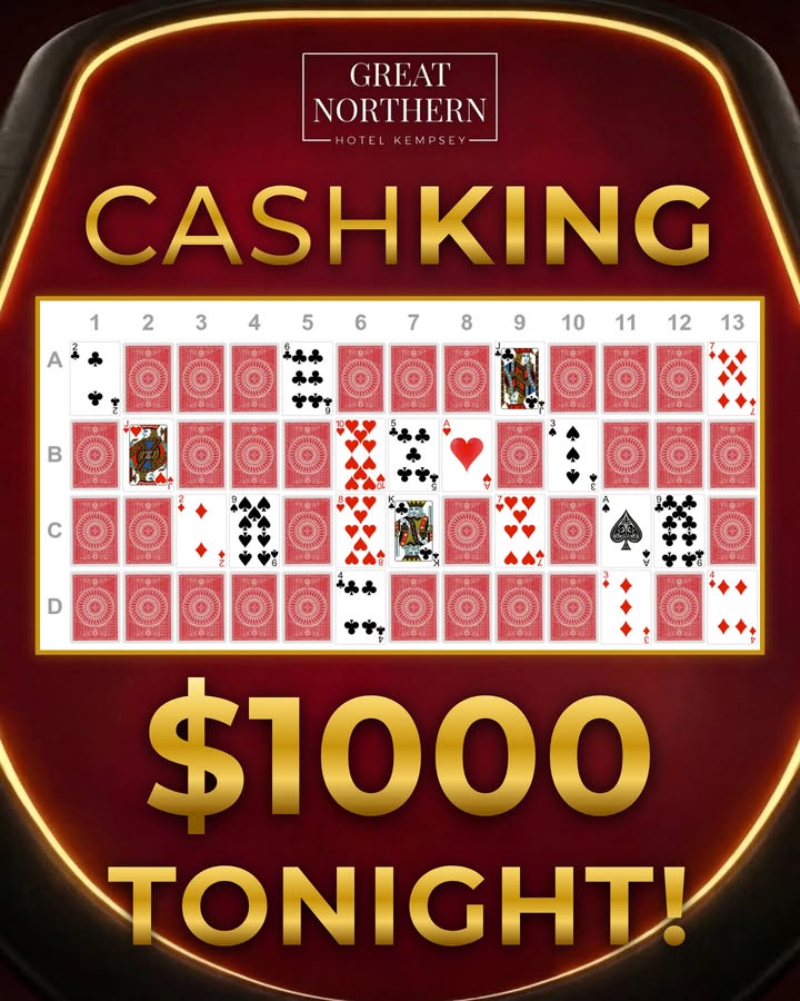 Featured image for “CashKing $1000 Prize on Tonight at Great Northern Hotel”
